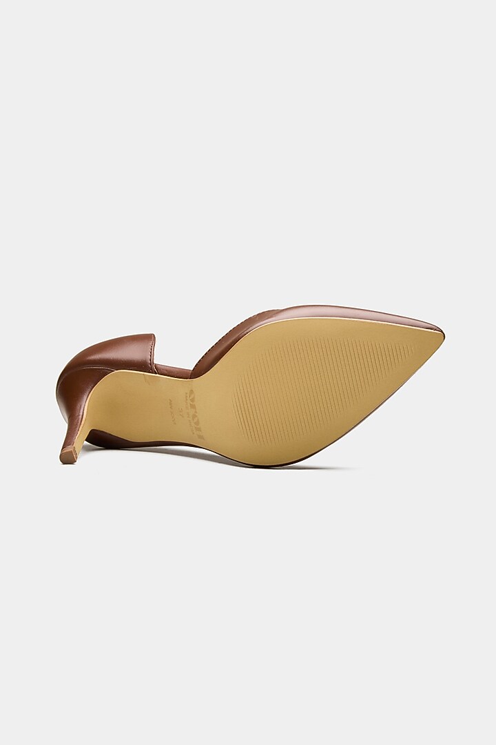 Brown Genuine Leather Pump Heels by Oroh at Pernia's Pop Up Shop