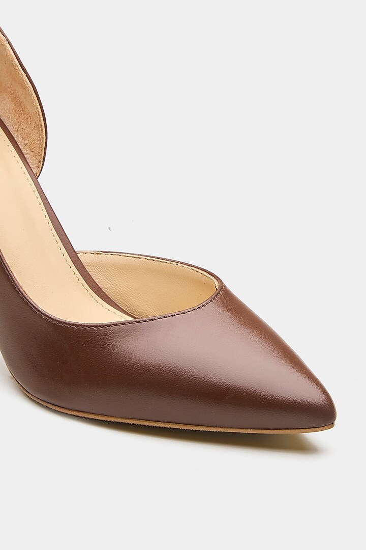Brown Genuine Leather Pump Heels by Oroh at Pernia's Pop Up Shop