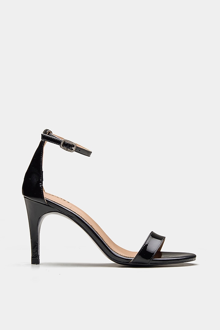 Black Genuine Leather Strappy Heels by Oroh at Pernia's Pop Up Shop