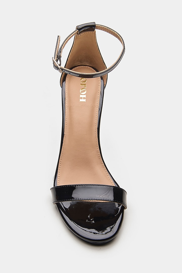 Black Genuine Leather Strappy Heels by Oroh at Pernia's Pop Up Shop