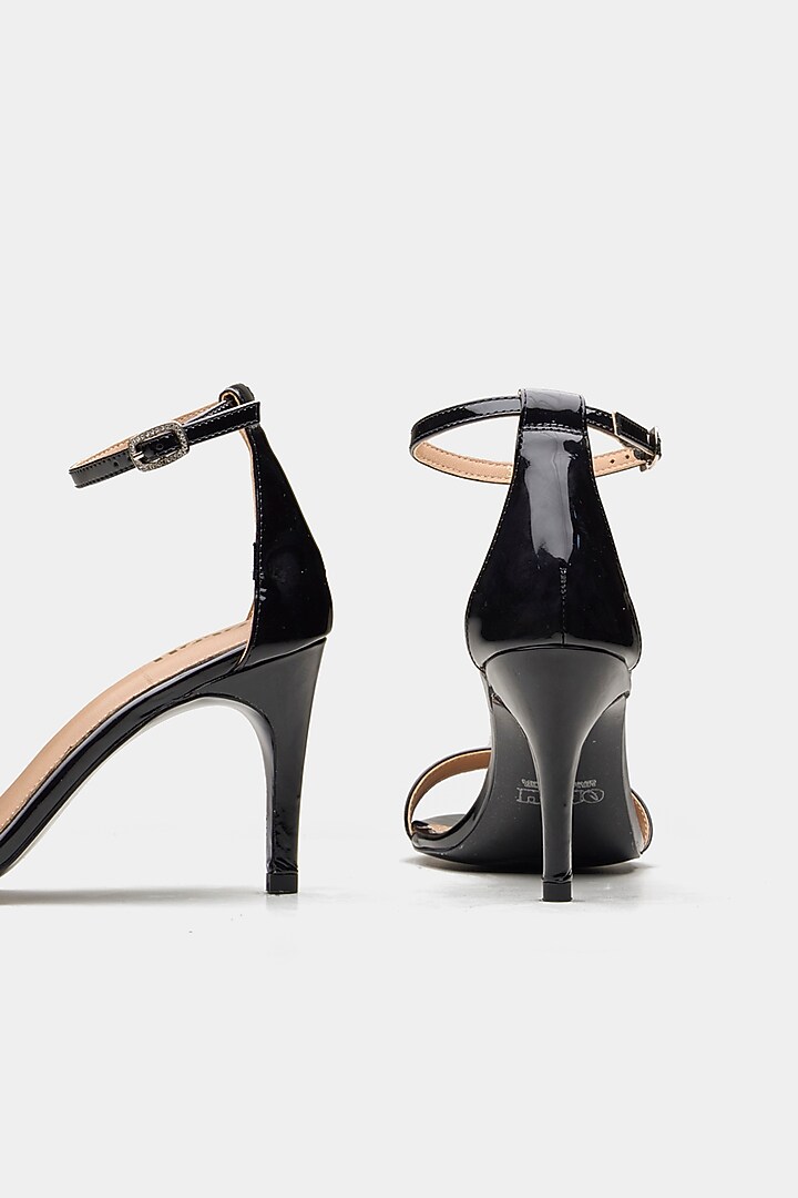 Black Genuine Leather Strappy Heels by Oroh at Pernia's Pop Up Shop