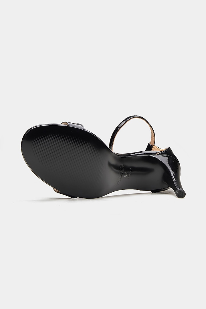 Black Genuine Leather Strappy Heels by Oroh at Pernia's Pop Up Shop
