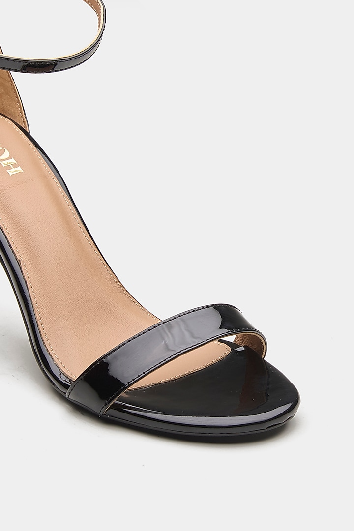 Black Genuine Leather Strappy Heels by Oroh at Pernia's Pop Up Shop