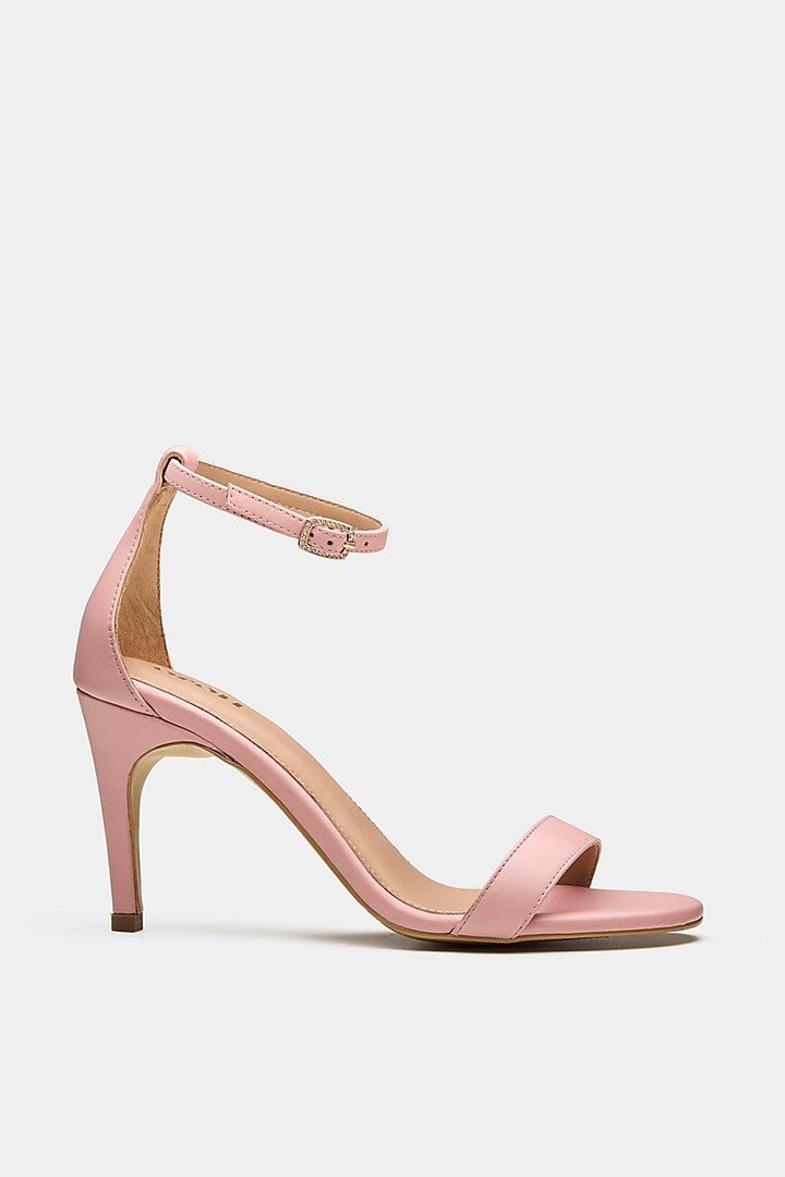 Pink Genuine Leather Strappy Heels by Oroh at Pernia's Pop Up Shop