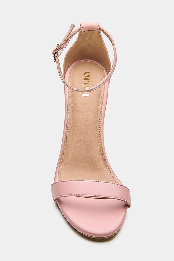 Pink Genuine Leather Strappy Heels by Oroh at Pernia's Pop Up Shop
