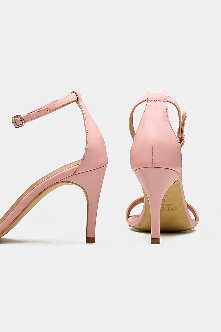 Pink Genuine Leather Strappy Heels by Oroh at Pernia's Pop Up Shop