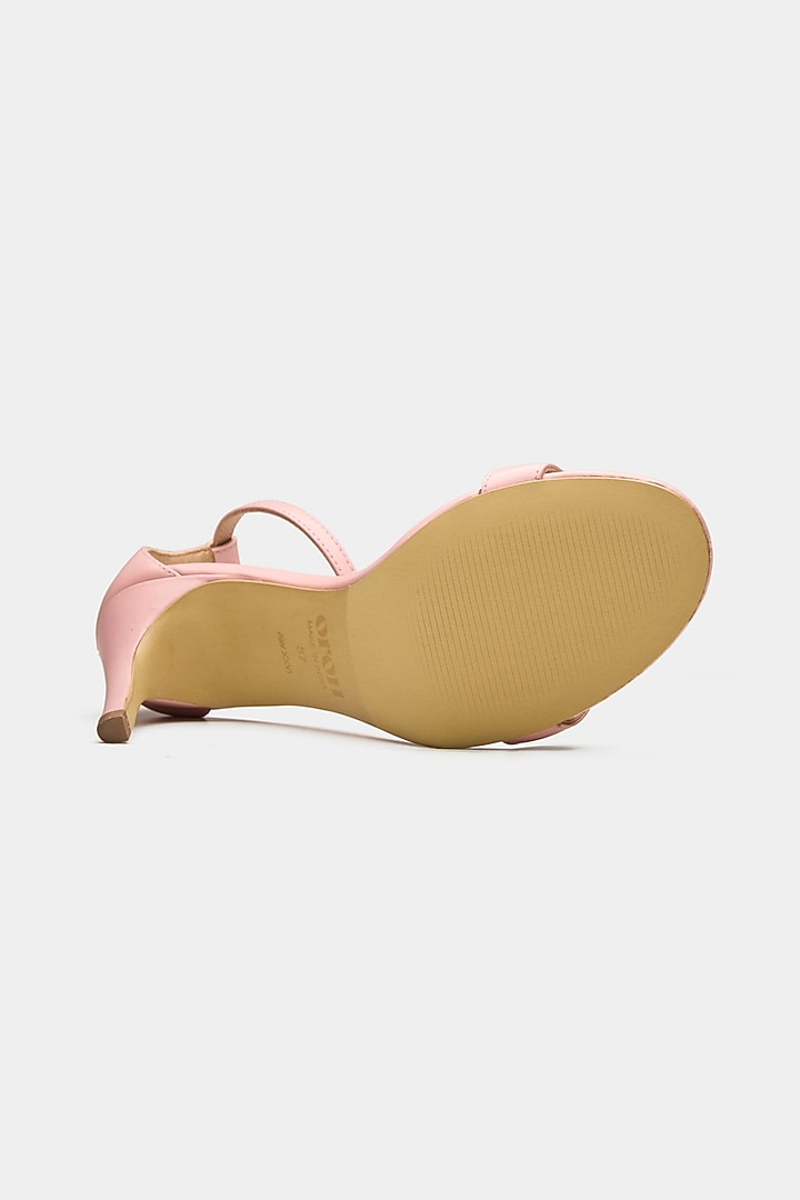 Pink Genuine Leather Strappy Heels by Oroh at Pernia's Pop Up Shop