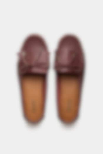 Maroon Genuine Leather Slip-On Loafers by Oroh at Pernia's Pop Up Shop