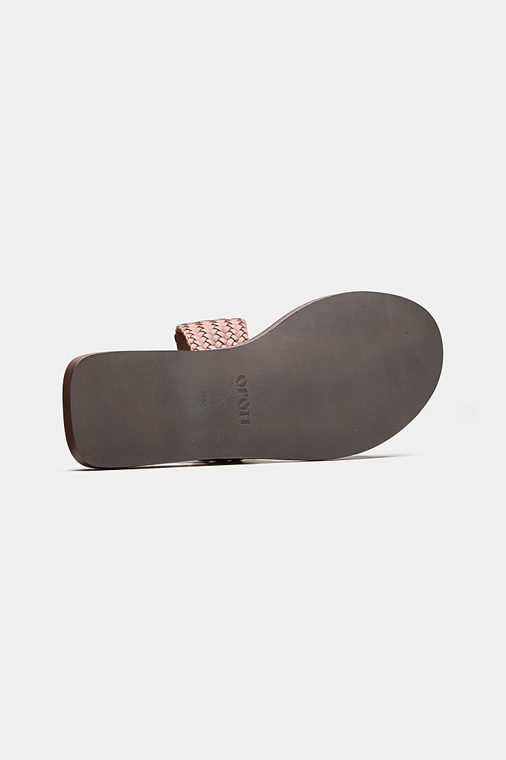Brown Genuine Leather Open-Toe Flats by Oroh at Pernia's Pop Up Shop
