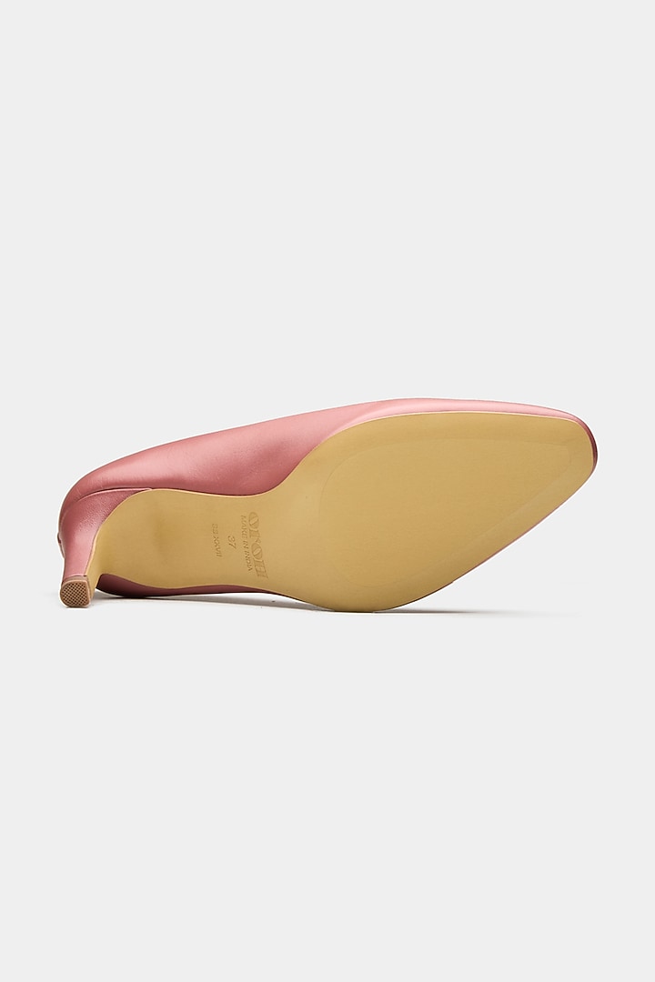 Pink Genuine Leather U-Cut Pointed Pump Heels by Oroh at Pernia's Pop Up Shop