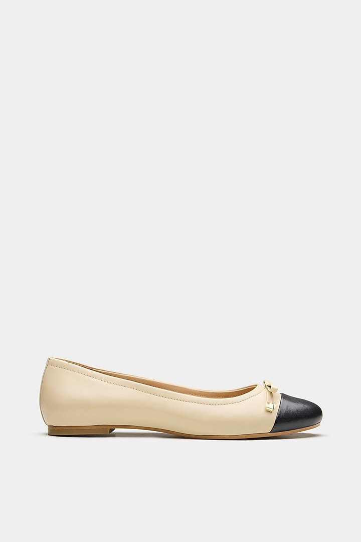Off-White Patent Leather Ballerina Flats by Oroh at Pernia's Pop Up Shop