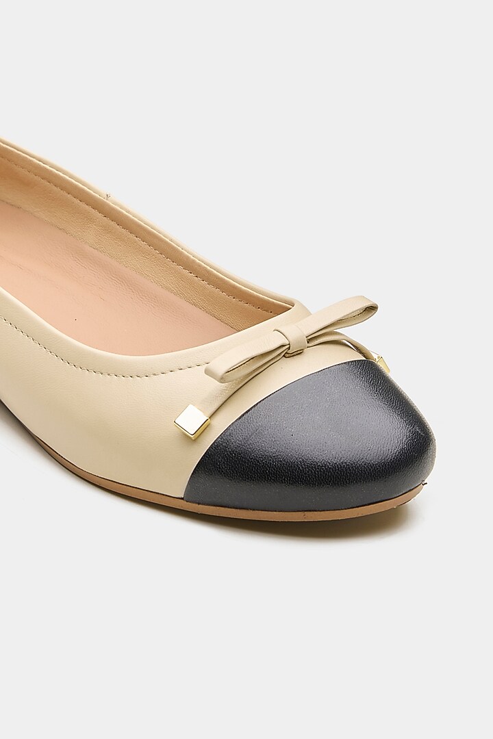 Off-White Patent Leather Ballerina Flats by Oroh at Pernia's Pop Up Shop