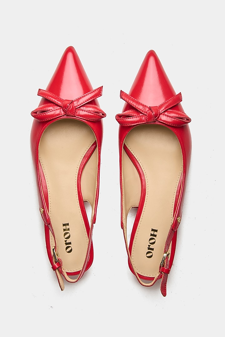 Red Genuine Leather Shoe Sandals by Oroh at Pernia's Pop Up Shop