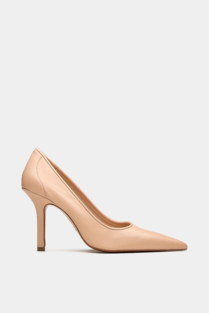 Nude Genuine Leather Pump Stiletto Heels by Oroh at Pernia's Pop Up Shop
