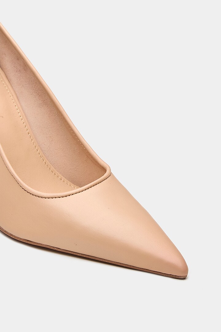 Nude Genuine Leather Pump Stiletto Heels by Oroh at Pernia's Pop Up Shop