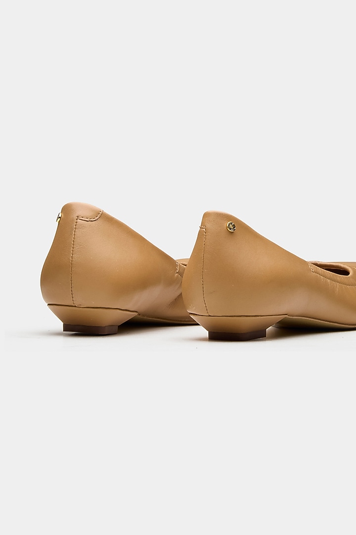 Nude Crust Leather Ballerina Heels by Oroh at Pernia's Pop Up Shop