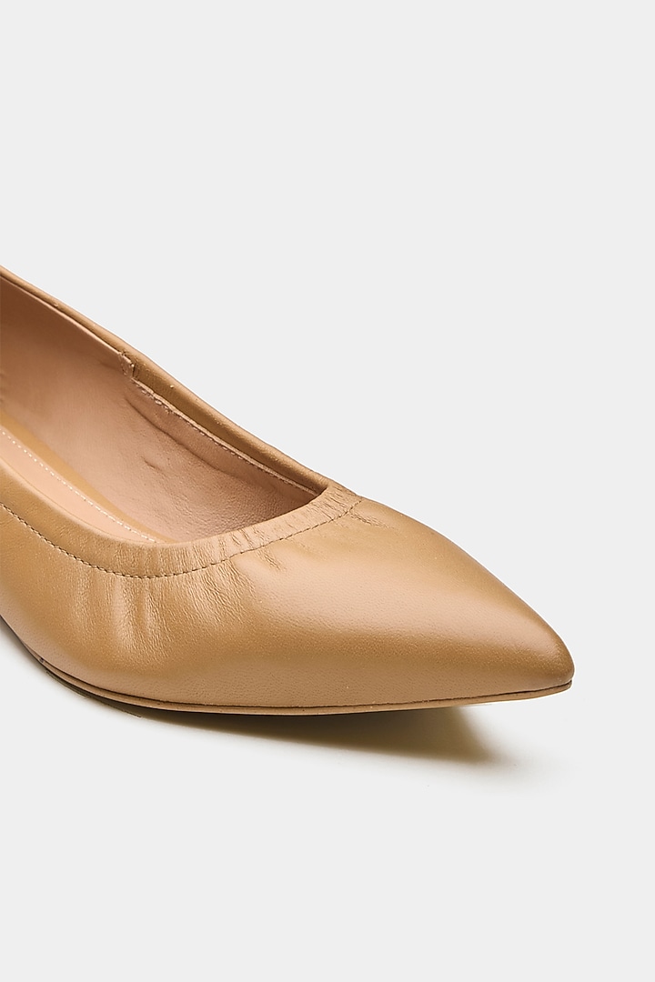 Nude Crust Leather Ballerina Heels by Oroh at Pernia's Pop Up Shop