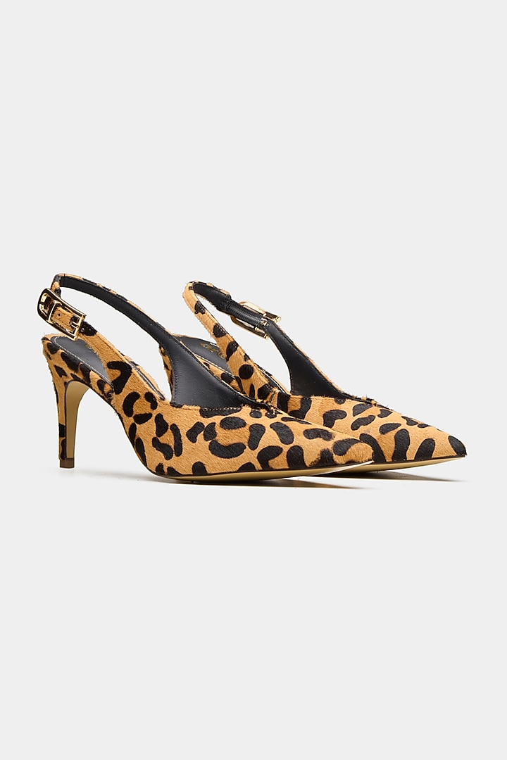Tan Genuine Leather Stiletto Heels by Oroh at Pernia's Pop Up Shop