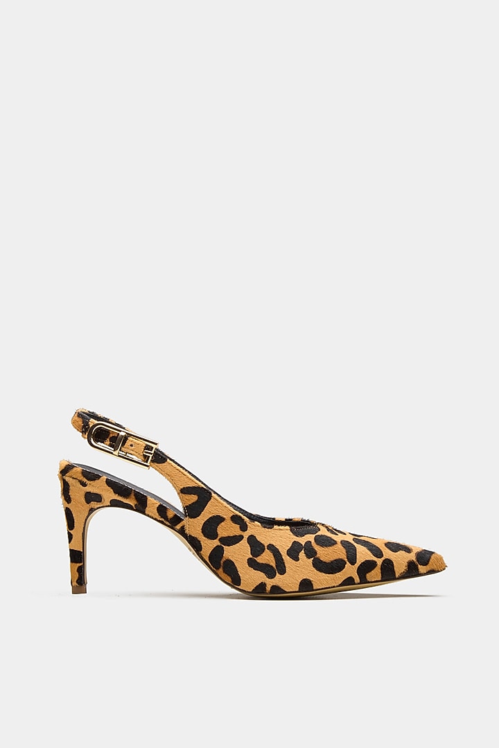 Tan Genuine Leather Stiletto Heels by Oroh at Pernia's Pop Up Shop