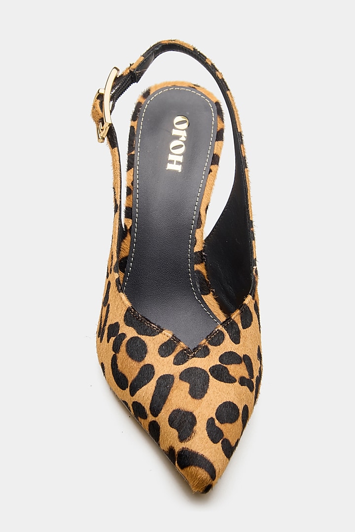 Tan Genuine Leather Stiletto Heels by Oroh at Pernia's Pop Up Shop