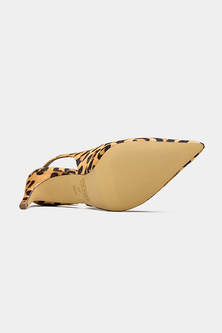 Tan Genuine Leather Stiletto Heels by Oroh at Pernia's Pop Up Shop