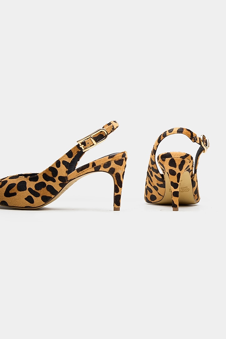 Tan Genuine Leather Stiletto Heels by Oroh at Pernia's Pop Up Shop