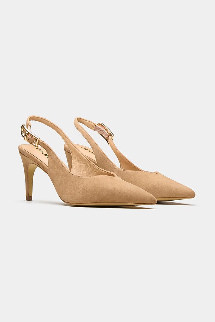 Nude Genuine Leather Stiletto Heels by Oroh at Pernia's Pop Up Shop