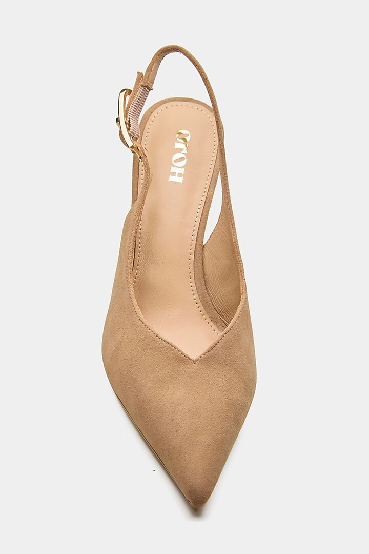 Nude Genuine Leather Stiletto Heels by Oroh at Pernia's Pop Up Shop