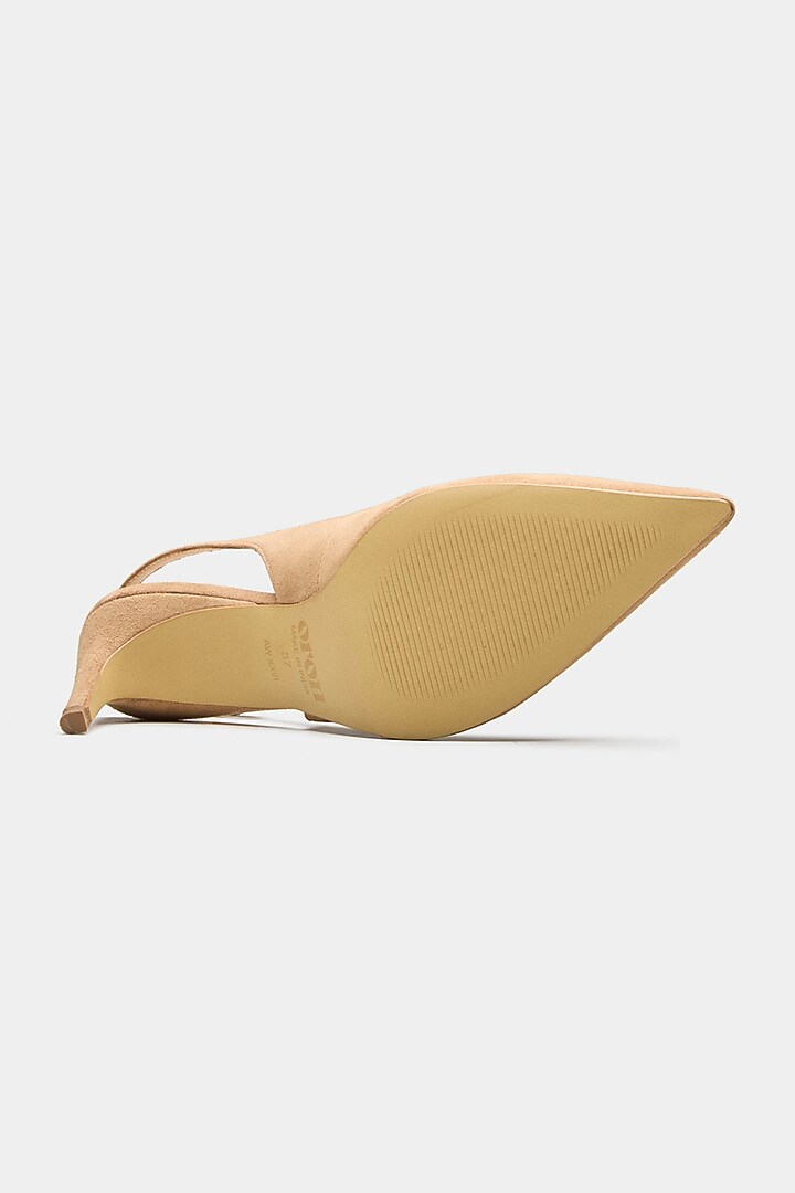 Nude Genuine Leather Stiletto Heels by Oroh at Pernia's Pop Up Shop