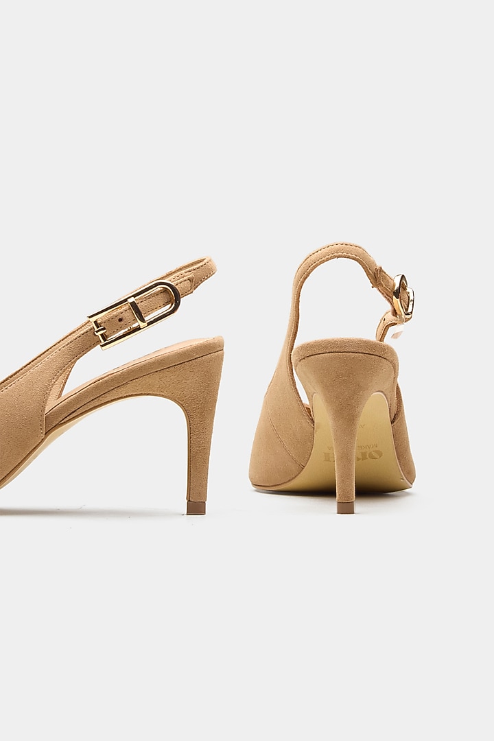Nude Genuine Leather Stiletto Heels by Oroh at Pernia's Pop Up Shop