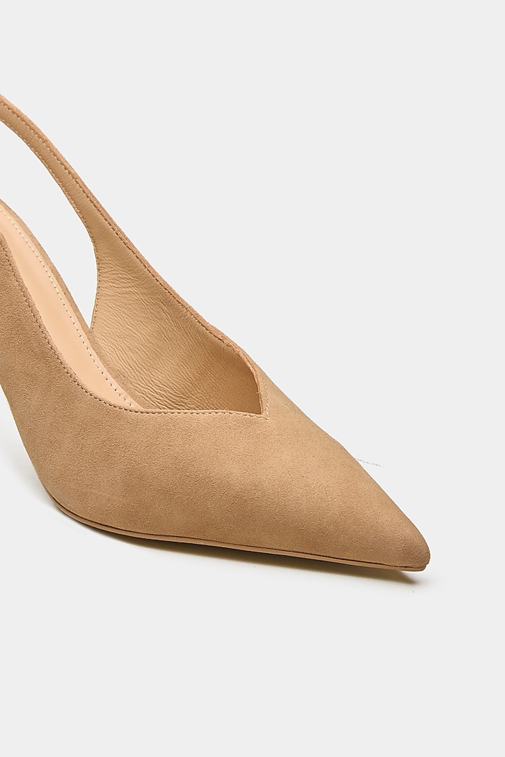 Nude Genuine Leather Stiletto Heels by Oroh at Pernia's Pop Up Shop