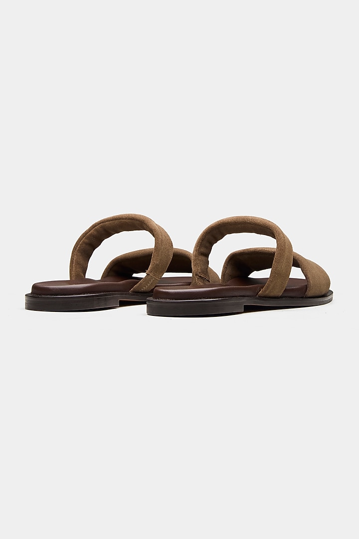 Taupe Genuine Leather Flats by Oroh at Pernia's Pop Up Shop