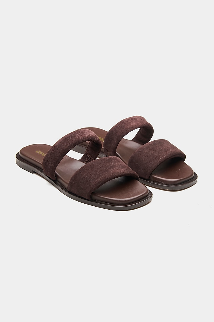 Brown Genuine Leather Flats by Oroh at Pernia's Pop Up Shop