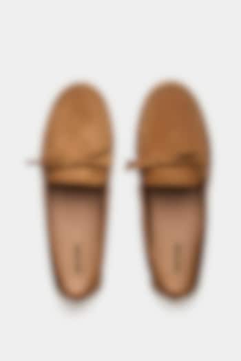 Tan Genuine Leather Loafers by Oroh at Pernia's Pop Up Shop