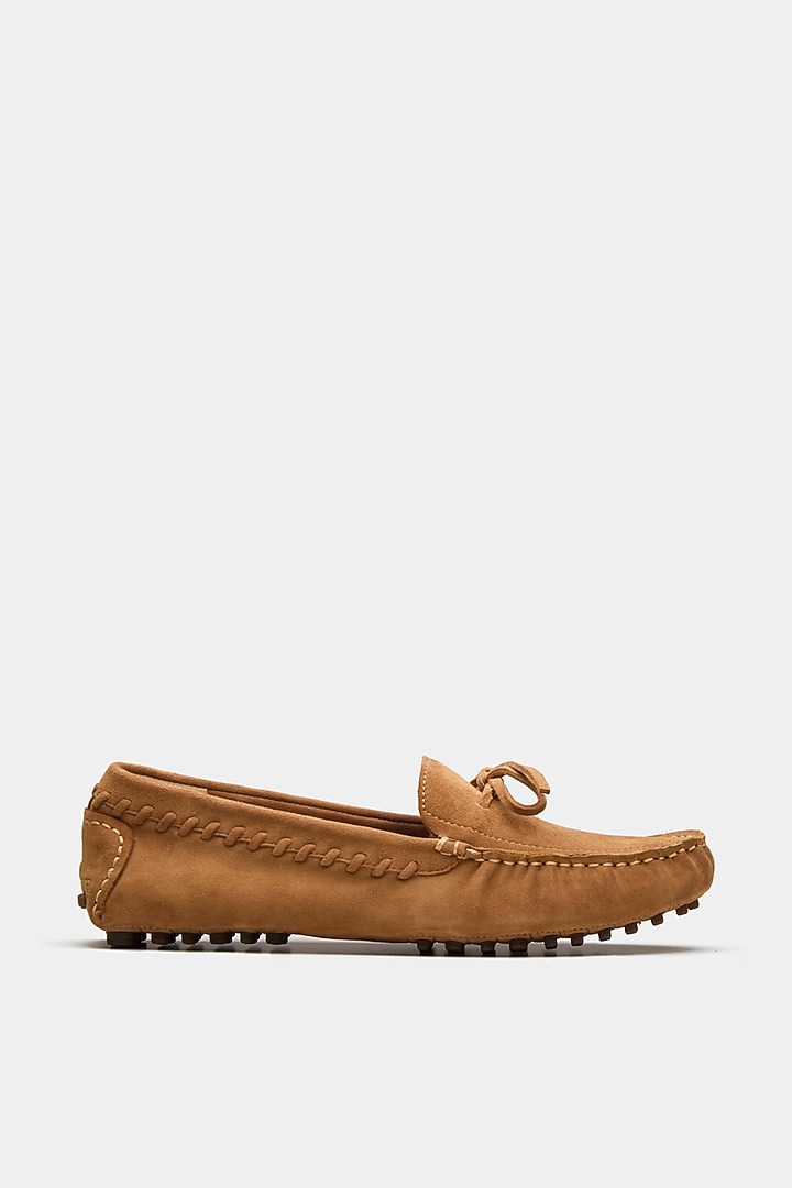 Tan Genuine Leather Loafers by Oroh at Pernia's Pop Up Shop