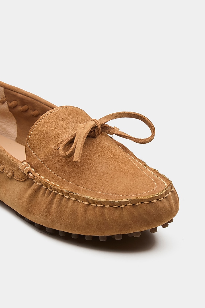 Tan Genuine Leather Loafers by Oroh at Pernia's Pop Up Shop