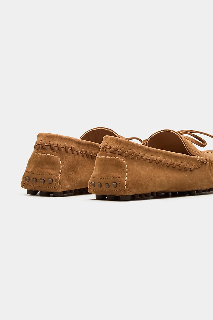 Tan Genuine Leather Loafers by Oroh at Pernia's Pop Up Shop