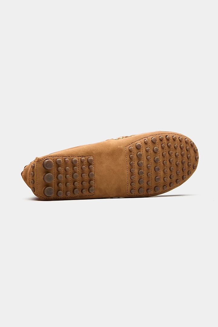 Tan Genuine Leather Loafers by Oroh at Pernia's Pop Up Shop