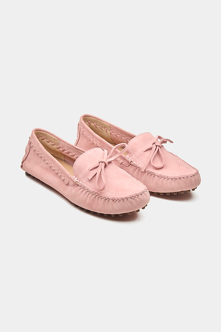 Pink Genuine Leather Loafers by Oroh at Pernia's Pop Up Shop