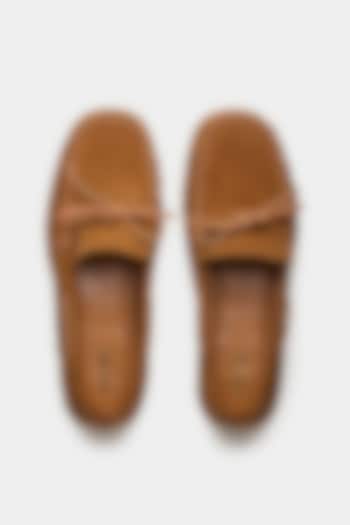 Tan Genuine Leather Loafers by Oroh at Pernia's Pop Up Shop