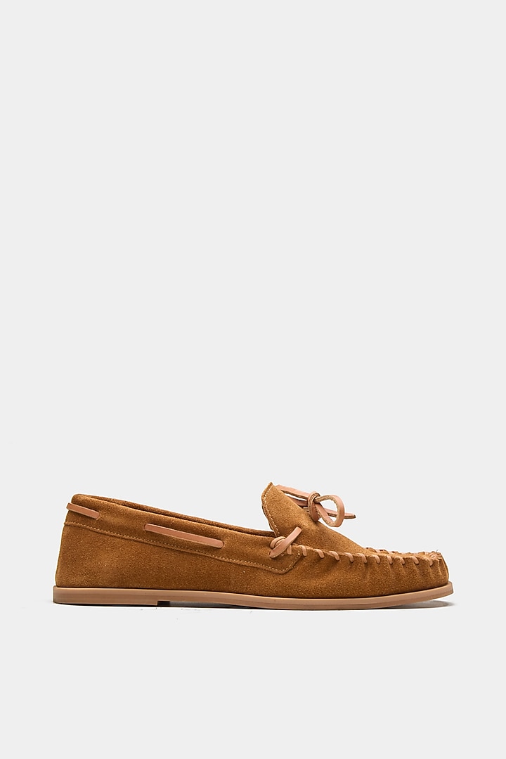 Tan Genuine Leather Loafers by Oroh at Pernia's Pop Up Shop