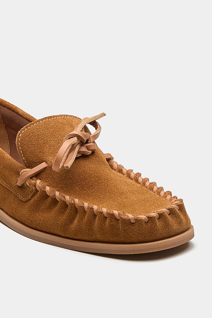 Tan Genuine Leather Loafers by Oroh at Pernia's Pop Up Shop