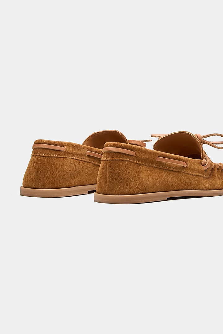 Tan Genuine Leather Loafers by Oroh at Pernia's Pop Up Shop