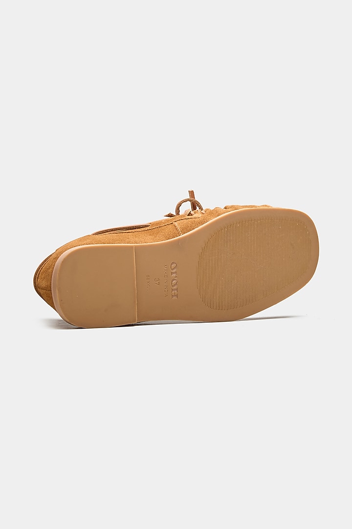 Tan Genuine Leather Loafers by Oroh at Pernia's Pop Up Shop