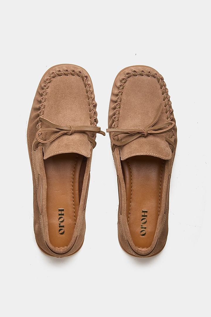 Brown Genuine Leather Loafers by Oroh at Pernia's Pop Up Shop