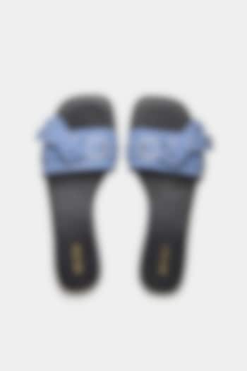 Blue Genuine Buckle Flats by Oroh at Pernia's Pop Up Shop