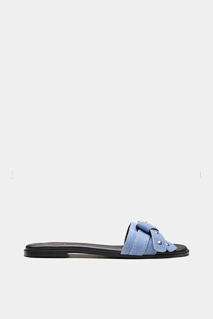 Blue Genuine Buckle Flats by Oroh at Pernia's Pop Up Shop