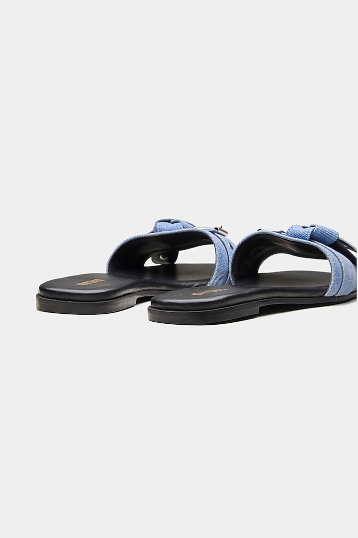 Blue Genuine Buckle Flats by Oroh at Pernia's Pop Up Shop