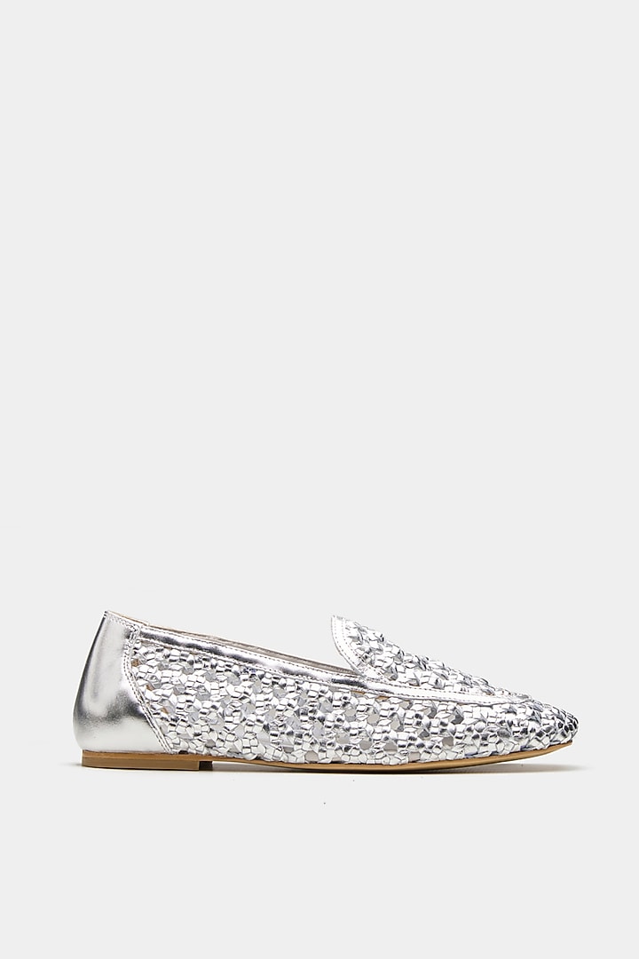 Silver Genuine Leather Ballerina Flats by Oroh at Pernia's Pop Up Shop