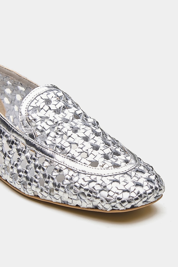 Silver Genuine Leather Ballerina Flats by Oroh at Pernia's Pop Up Shop